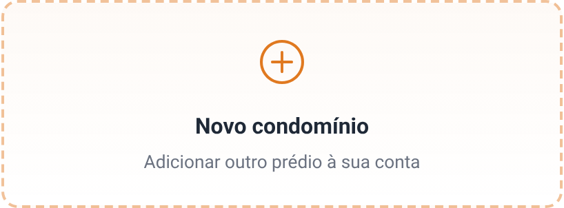 Cartão Novo condomínio na página Início