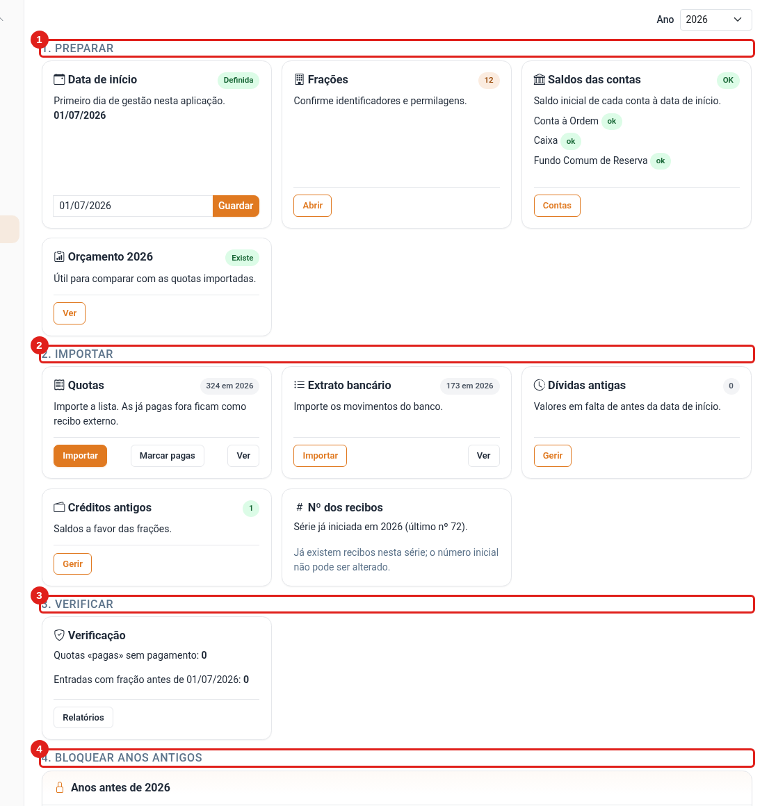 Hub de migração com quatro passos