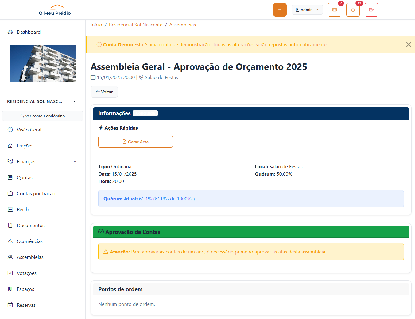 Assembleias - Gestão de votações online