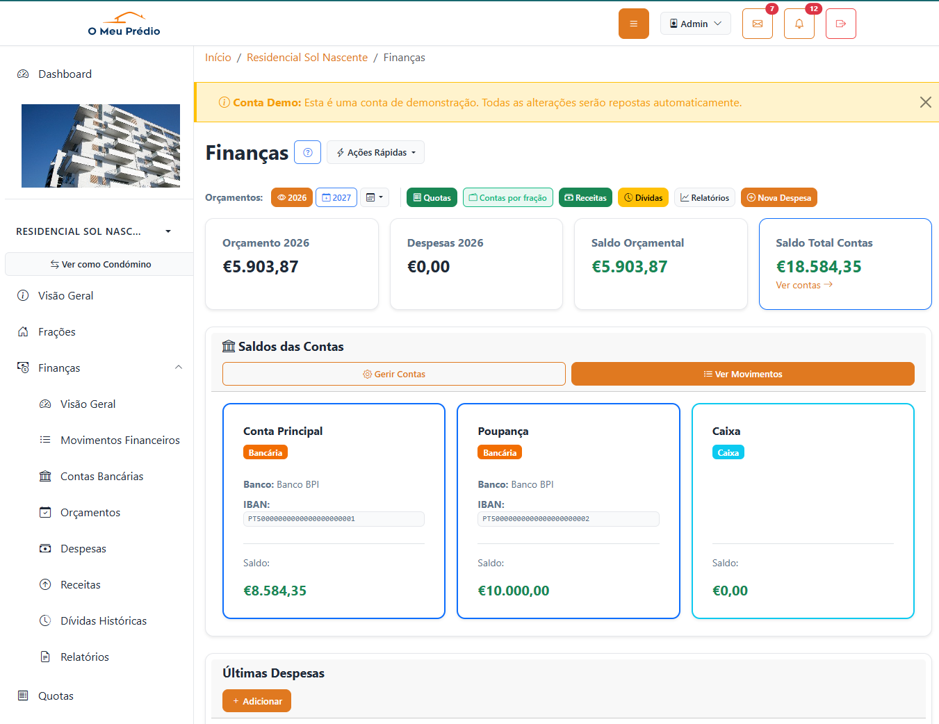 Gestão Financeira - Controlo de receitas e despesas